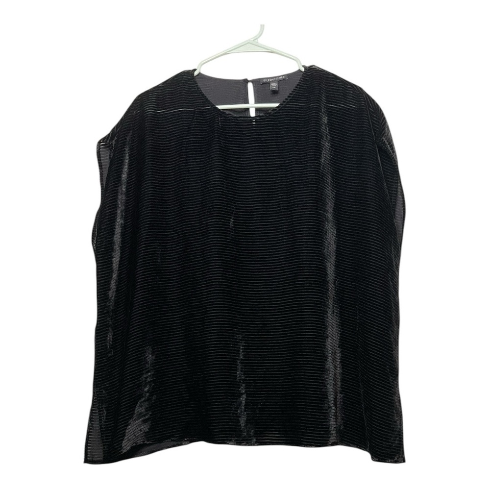 Women’s‎ Eileen Fisher velvet burnout lines top, size large